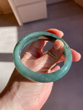 Load image into Gallery viewer, 57.5mm certified type A 100% Natural icy watery dark green/black Jadeite jade bangle AM71-1090