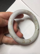 Load image into Gallery viewer, 58.5mm Certified Type A 100% Natural light green/sunny green/brown/black chubby round cut Jadeite bangle PD86-1096