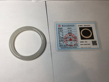 Load image into Gallery viewer, 52.8mm Certified 100% Natural light smoky lavender/soft pink gray(烟紫) nephrite jade bangle HN140-3592
