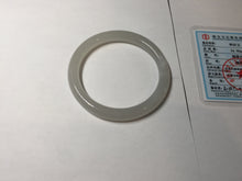Load image into Gallery viewer, 52.8mm Certified 100% Natural light smoky lavender/soft pink gray(烟紫) nephrite jade bangle HN140-3592