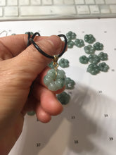 Load image into Gallery viewer, 100% Natural type A green gray with green floating flowers jadeite Forget-Me-Not(勿忘我) Flower Pendant group PA251