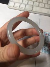 Load image into Gallery viewer, 52.8mm Certified 100% Natural light smoky lavender/soft pink gray(烟紫) nephrite jade bangle HN140-3592