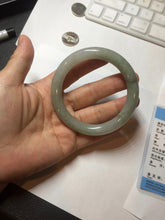 Load image into Gallery viewer, 55mm certified 100% natural Type A light green gray chubby round cut jadeite jade bangle PC100-9131