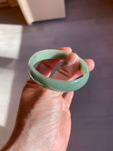 Load image into Gallery viewer, 51.6mm certified Type A 100% Natural oily dark green thin style Jadeite jade bangle AM72-2823