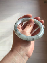 Load image into Gallery viewer, 60mm certified Type A 100% Natural icy watery light green with green floating flowers Jadeite Jade bangle BK134-7434