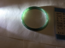 Load image into Gallery viewer, 56mm Certified Type A 100% Natural dark green/blue/gray/yellow with Guatemala slim round cut Jadeite bangle PE37-5876