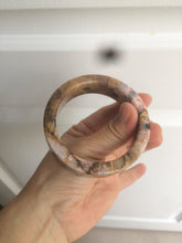 Load image into Gallery viewer, 54.9mm 100% natural pink/black time series(时光系列) rose stone (Rhodonite)square bangle XY83