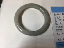 Load image into Gallery viewer, 53mm 100% natural certified dark green/gray jadeite jade bangle BM53-8655