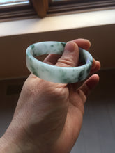 Load image into Gallery viewer, 50.8mm Certified type A 100% Natural sunny green/white/purple Little Wildflower thin square Jadeite Jade bangle PA252-6917