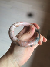 Load image into Gallery viewer, 54.9mm 100% natural red/pink/black chubby round cut rose stone (Rhodonite) bangle XY84