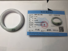 Load image into Gallery viewer, 54.6mm certified 100% natural Type A light gray white purple chubby jadeite jade bangle PH150-4758
