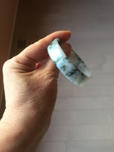 Load image into Gallery viewer, 50.8mm Certified type A 100% Natural sunny green/white/purple Little Wildflower thin square Jadeite Jade bangle PA252-6917