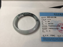 Load image into Gallery viewer, 51.5mm certified Type A 100% Natural icy watery light green sunny green purple oval Jadeite Jade bangle BQ63-5672