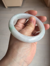 Load image into Gallery viewer, 56.6mm certified 100% natural Type A icy watery light green/white jadeite jade bangle BP52-3872