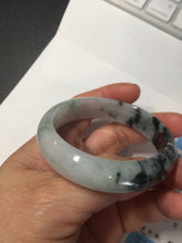 Load image into Gallery viewer, 51.5mm certified Type A 100% Natural icy watery light green sunny green purple oval Jadeite Jade bangle BQ63-5672