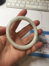 Load image into Gallery viewer, 57.5mm Certified Type A 100% Natural sunny green/white(白底青) Jadeite Jade bangle PE38-2865