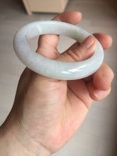 Load image into Gallery viewer, 56.6mm certified 100% natural Type A icy watery light green/white jadeite jade bangle BP52-3872