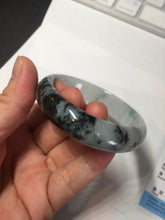 Load image into Gallery viewer, 51.5mm certified Type A 100% Natural icy watery light green sunny green purple oval Jadeite Jade bangle BQ63-5672
