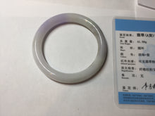 Load image into Gallery viewer, 54mm Certified type A 100% Natural light green purple round cut Jadeite bangle PC102-4955