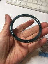 Load image into Gallery viewer, 56mm Certified Type A 100% Natural dark green/blue/gray Guatemala slim round cut Jadeite bangle BP197-2078