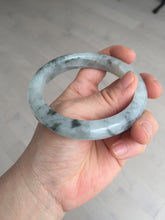 Load image into Gallery viewer, 60mm certified Type A 100% Natural icy watery light green with green floating flowers Jadeite Jade bangle BK134-7434