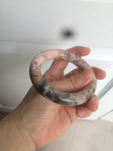 Load image into Gallery viewer, 54.9mm 100% natural red/pink/black chubby round cut rose stone (Rhodonite) bangle XY84