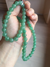 Load image into Gallery viewer, 8-8.4mm Certified 100% natural green Quartzite (DuLong jade) Bracelet Necklace set CB19 Not jadeite jade! Please read the whole description