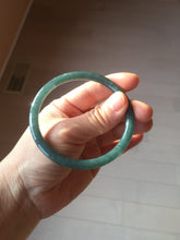 Load image into Gallery viewer, 59.5mm Certified Type A 100% Natural dark green/blue/gray with Guatemala slim round cut Jadeite bangle PH18-2353