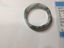 Load image into Gallery viewer, 50.8mm Certified type A 100% Natural sunny green/white/purple Little Wildflower thin square Jadeite Jade bangle PA252-6917