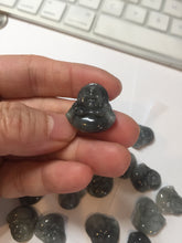 Load image into Gallery viewer, 100% Natural type A black white(Wuji 乌鸡, Shuimo 水墨) small happy Buddha (拇指佛) jadeite Jade pendant group PB44