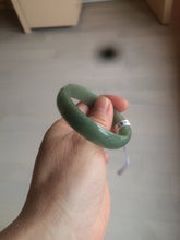 Load image into Gallery viewer, 51.6mm certified Type A 100% Natural oily dark green thin style Jadeite jade bangle AM72-2823