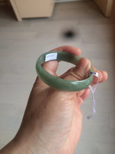 Load image into Gallery viewer, 51.6mm certified Type A 100% Natural oily dark green thin style Jadeite jade bangle AM72-2823