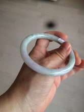 Load image into Gallery viewer, 57.6mm certificated Type A 100% Natural light green/dark green/purple slim round cut Jadeite Jade bangle BG53-2960