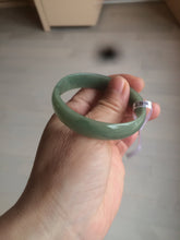 Load image into Gallery viewer, 51.6mm certified Type A 100% Natural oily dark green thin style Jadeite jade bangle AM72-2823