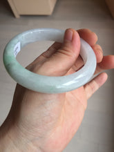 Load image into Gallery viewer, 56.4mm Certified Type A 100% Natural sunny green/white Jadeite Jade bangle BP51-3875
