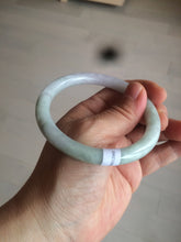 Load image into Gallery viewer, 57.6mm certificated Type A 100% Natural light green/dark green/purple slim round cut Jadeite Jade bangle BG53-2960