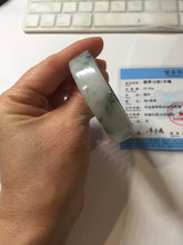 Load image into Gallery viewer, 50.8mm Certified type A 100% Natural sunny green/white/purple Little Wildflower thin square Jadeite Jade bangle PA252-6917
