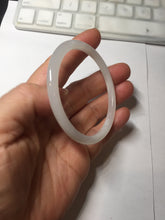 Load image into Gallery viewer, 53.5mm Certified 100% Natural white slim nephrite jade bangle HN138-9099