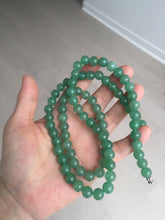 Load image into Gallery viewer, 8-8.4mm Certified 100% natural green Quartzite (DuLong jade) Bracelet Necklace set CB19 Not jadeite jade! Please read the whole description