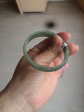 Load image into Gallery viewer, 51.6mm certified Type A 100% Natural oily dark green thin style Jadeite jade bangle AM72-2823