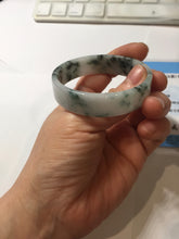 Load image into Gallery viewer, 50.8mm Certified type A 100% Natural sunny green/white/purple Little Wildflower thin square Jadeite Jade bangle PA252-6917