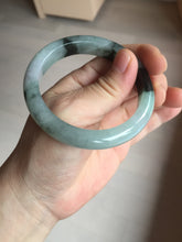 Load image into Gallery viewer, 53mm certified 100% natural Type A icy watery dark green brown jadeite jade bangle AH102-4492