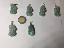 Load image into Gallery viewer, 100% natural type A sunny green jadeite jade 3D PiXiu (貔貅) pendant group AX150