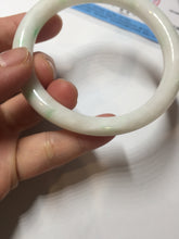Load image into Gallery viewer, 57.5mm Certified Type A 100% Natural sunny green/white(白底青) Jadeite Jade bangle PE38-2865