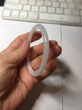 Load image into Gallery viewer, 53.5mm Certified 100% Natural white slim nephrite jade bangle HN138-9099