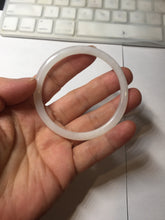 Load image into Gallery viewer, 53.5mm Certified 100% Natural white slim nephrite jade bangle HN138-9099