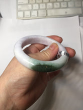 Load image into Gallery viewer, 54mm Certified 100% natural Type A olive green/white/purple/brown(FU LU SHOU) chubby jadeite jade bangle AX96-(5190)