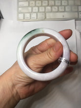 Load image into Gallery viewer, 54mm Certified 100% natural Type A olive green/white/purple/brown(FU LU SHOU) chubby jadeite jade bangle AX96-(5190)
