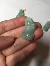 Load image into Gallery viewer, 100% natural type A sunny green jadeite jade 3D PiXiu (貔貅) pendant group AX150