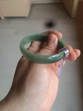Load image into Gallery viewer, 51.6mm certified Type A 100% Natural oily dark green thin style Jadeite jade bangle AM73-2825